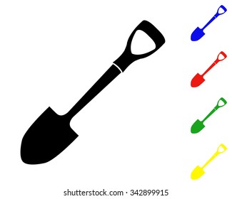 shovel icon - colored vector set