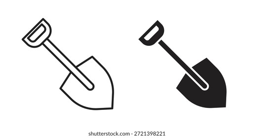 Shovel icon concept set. Simple icon collection