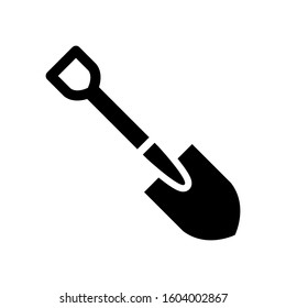 Shovel icon design template, glyph style, flat vector