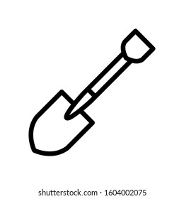Shovel icon design template, outlined style, editable stroke