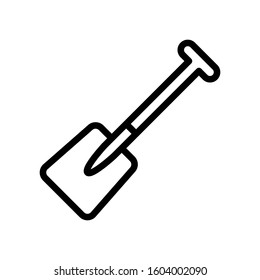 Shovel icon design template, outlined style, editable stroke