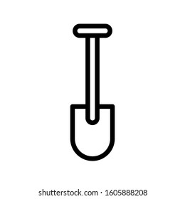 Shovel icon design template, vector icon designed in line style, editable stroke icon on white background, can be used for web, mobile, UI and various needs of your project