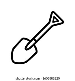 Shovel icon design template, vector icon designed in line style, editable stroke icon on white background, can be used for web, mobile, UI and various needs of your project