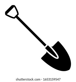 Shovel icon design. Shovel tool icon in modern silhouette style design. Vector illustration.