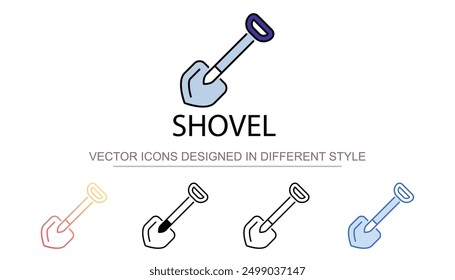 Schaufelsymbol-Design mit weißem Hintergrund - Stockgrafik