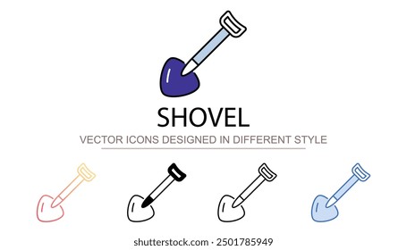 Diseño de icono de pala con fondo blanco