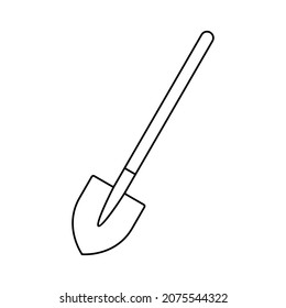 Shovel icon. Shovel for digging and construction. Hand tool linear icon. Vector illustration. Shovel linear symbol