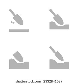 shovel icon, earth on a white background, vector illustration