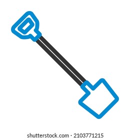 Icono de la pala. Contorno de negrita editable con diseño de relleno de color. Ilustración vectorial.