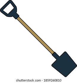 Shovel Icon. Editable Outline With Color Fill Design. Vector Illustration.