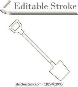 Shovel Icon. Editable Stroke Simple Design. Vector Illustration.