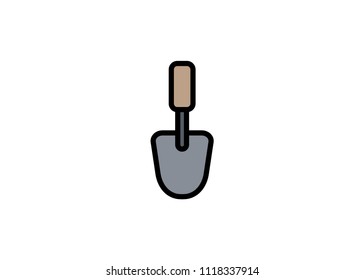 Shovel icon, filled line icon