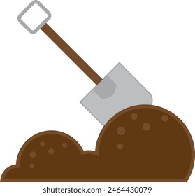 Shovel icon in filled line style icon isolated on white background. 