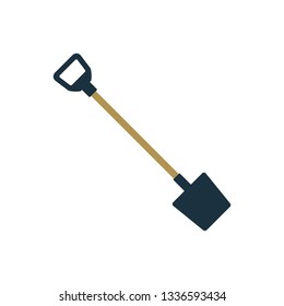 Shovel icon. Flat color design. Vector illustration.
