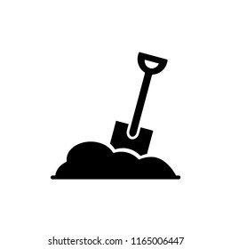 Shovel icon flat. Illustration isolated vector sign symbol.