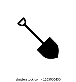 Shovel icon flat. Illustration isolated vector sign symbol.