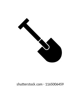 Shovel icon flat. Illustration isolated vector sign symbol.