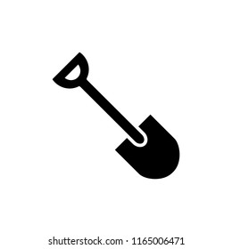 Shovel icon flat. Illustration isolated vector sign symbol.