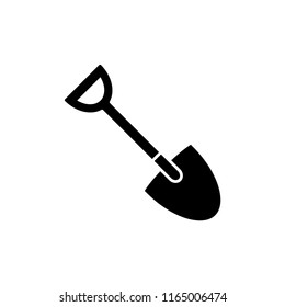 Shovel icon flat. Illustration isolated vector sign symbol.