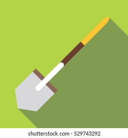 Shovel icon. Flat illustration of shovel vector icon for web