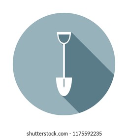 Shovel icon in Flat long shadow style. One of web collection icon can be used for UI, UX