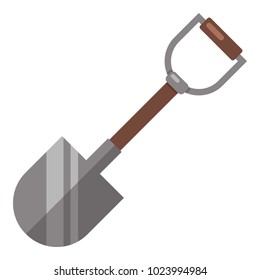 Shovel icon, flat style