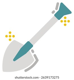 Shovel Icon in Flat Style. Color Fill