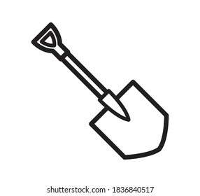Shovel icon flat style illustration