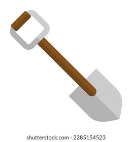 Shovel icon in flat style isolated on white background. Vector illustration