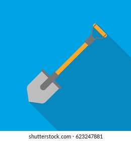 Shovel icon in flat style isolated on white background. Mine symbol stock vector illustration.