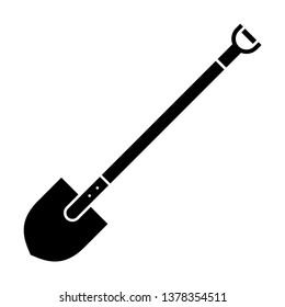 Shovel icon in flat style. Vector illustration.