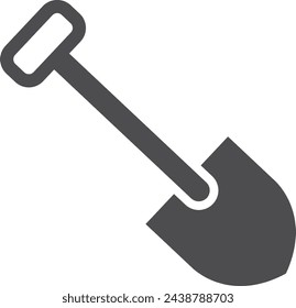 Shovel icon. Garden spade black symbol. Farm tool