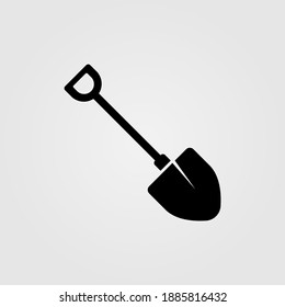 Shovel icon. Gardening concept, digging symbol. Web site page and mobile app design element.