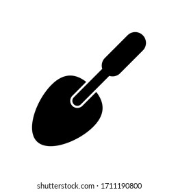 Shovel icon. Gardening, construction equipment symbol. Line design.