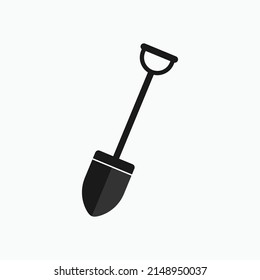 Shovel Icon. Gardening Tool, Mining Equipment Symbol - Vector