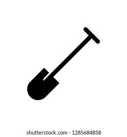 Shovel Icon. Gardening Vector Illustration. Construction Equipment Sign & Symbol.
