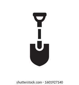 shovel icon, glyph style design