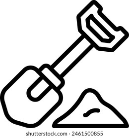 Icono de pala. Pala En El Icono Del Suelo