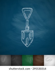 shovel icon. Hand drawn vector illustration. Chalkboard Design