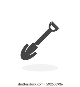 Shovel icon illustration isolated on white background sign symbol. Shovel vector logo. Flat design style. Modern vector pictogram for web graphics - stock vector