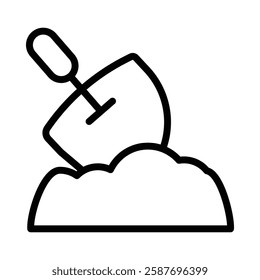 Shovel icon illustration in line style. Perfect for website mobile app presentation. Suitable for any user interface and user experience