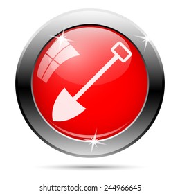 Shovel icon. Internet button on white background. 