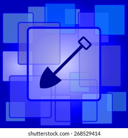 Shovel icon. Internet button on abstract background. 