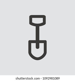 shovel icon isolated of flat style. Vector illustration.