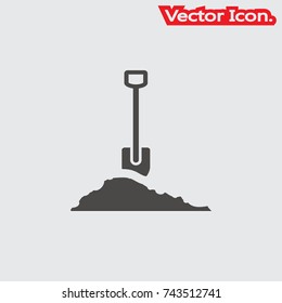 shovel icon isolated sign symbol and flat style for app, web and digital design. Vector illustration.