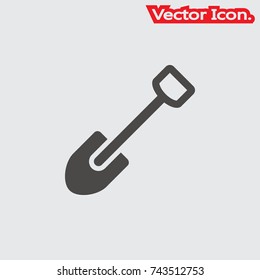 shovel icon isolated sign symbol and flat style for app, web and digital design. Vector illustration.