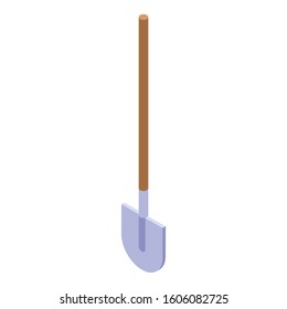Shovel icon. Isometric of shovel vector icon for web design isolated on white background