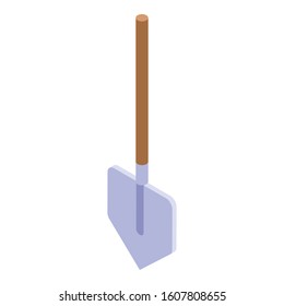 Shovel icon. Isometric of shovel vector icon for web design isolated on white background