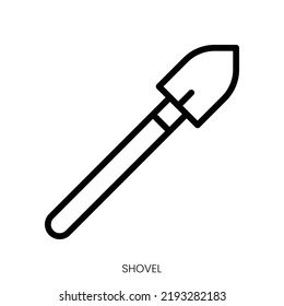 shovel icon. Line Art Style Design Isolated On White Background