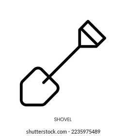 shovel icon. Line Art Style Design Isolated On White Background